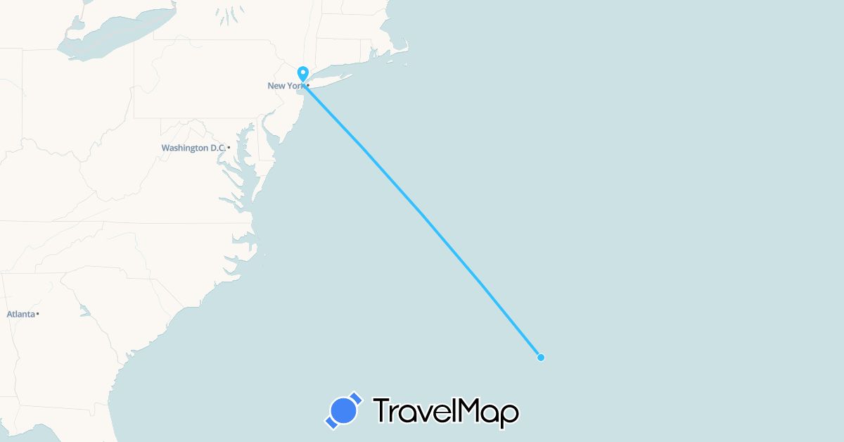 TravelMap itinerary: boat in Bermuda, United States (North America)